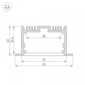 Профиль с рассеивателем Arlight SL-Line62-F-2500 Black+Opal 036307
