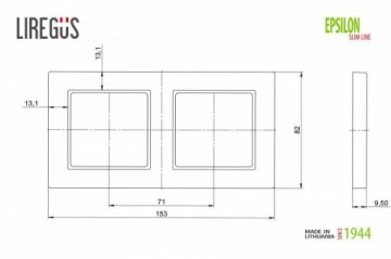 Рамка 2-постовая Liregus Epsilon шампань 28-3222