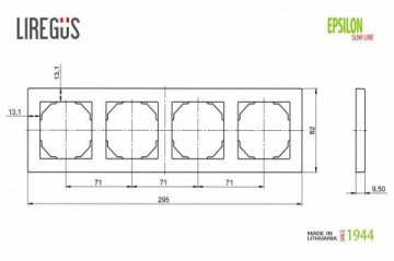 Рамка 4-постовая Liregus Epsilon коричневый 28-154