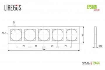 Рамка 5-постовая Liregus Epsilon белый 28-0425