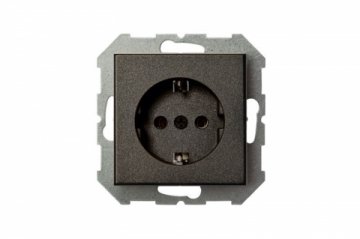 Розетка 2P+E Liregus Epsilon антрацит 28-106