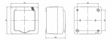 Розетка 2P+PE IEK Germes Plus с крышкой дымчатый ERMP12-K03-16-54-EC