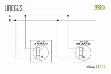 Розетка 2xUSB Liregus Epsilon серебро 28-1857