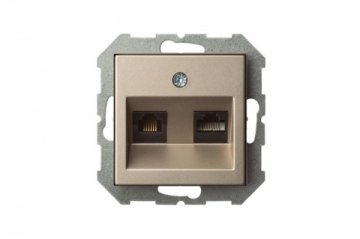 Розетка RJ45/RJ11 Liregus Epsilon шампань 28-3165