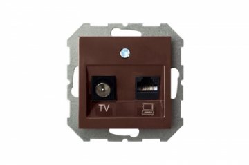 Розетка RJ45/TV Liregus Epsilon коричневый 28-143