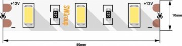 Светодиодная лента SWG 12W/m 60LED/m 5630SMD теплый белый 5M 001690