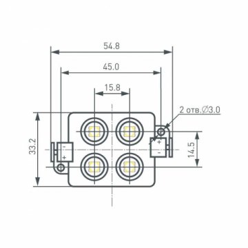 Светодиодный модуль Arlight ARL-LM5050-4L-12V Green 020623