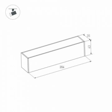 Трековый светодиодный светильник для магнитного шинопровода Arlight Mag-Flat-45-L205-6W Day4000 026947