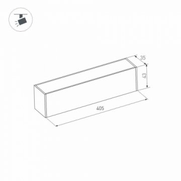 Трековый светодиодный светильник для магнитного шинопровода Arlight Mag-Flat-45-L405-12W Warm3000 026948
