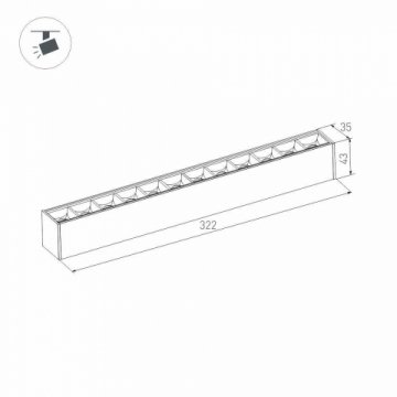 Трековый светодиодный светильник для магнитного шинопровода Arlight Mag-Laser-45-L320-12W Warm3000 026939