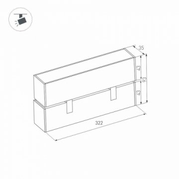 Трековый светодиодный светильник для магнитного шинопровода Arlight Mag-Laser-Fold-45-S320-12W Warm3000 026972