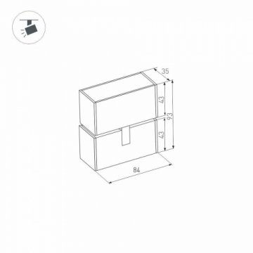 Трековый светодиодный светильник для магнитного шинопровода Arlight Mag-Laser-Fold-45-S84-3W Warm3000 027627