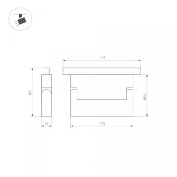 Трековый светодиодный светильник Arlight Mag-Orient-Laser-Fold-S195-6W Warm3000 034629(1)