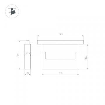 Трековый светодиодный светильник для магнитного шинопровода Arlight Mag-Orient-Laser-Fold-S195-6W Warm3000 034631