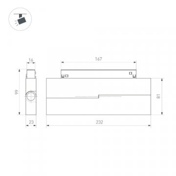 Трековый светодиодный светильник Arlight MAG-ORIENT-LASER-FOLD-S230-12W Day4000 035864(1)