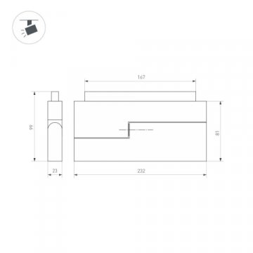 Трековый светодиодный светильник Arlight Mag-Orient-Laser-Fold-S230-12W Warm3000 034642(1)