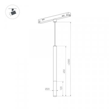 Трековый светодиодный светильник Arlight Mag-Orient-Stick-Hang-5W Warm3000 037038