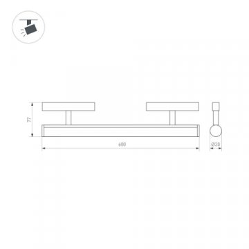 Трековый светодиодный светильник Arlight Mag-Orient-Tube-Corner-L600-20W Warm3000 037350
