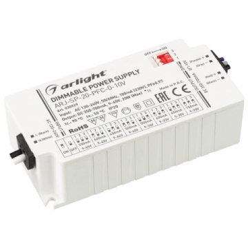 Блок питания Arlight ARJ-SP-20-PFC-0-10V 9-45V 20W IP20 0,35-0,7A 030929