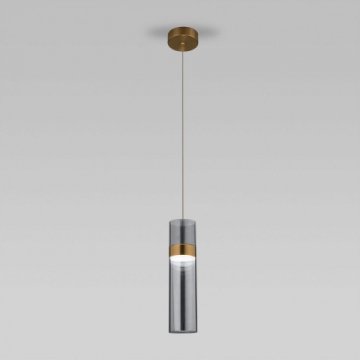 Подвесной светодиодный светильник Eurosvet Lumen 50244/1 Led латунь/дымчатый