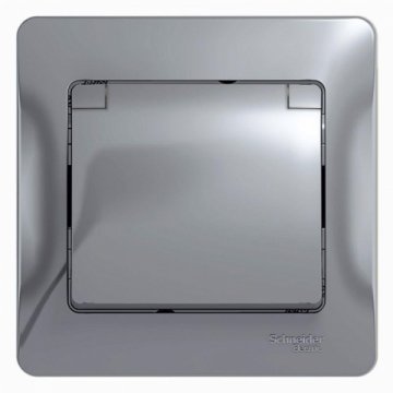 Розетка 2К+З Schneider Electric Glossa 16A 250V со шторками и крышкой алюминий GSL000346