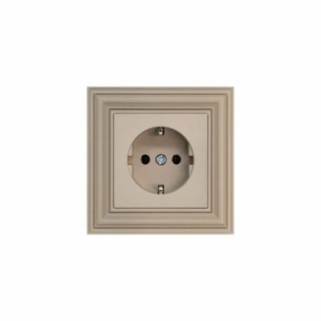 Розетка 2P Liregus Retro со шторками кремовый омбре 29-125