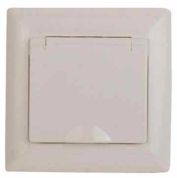 Розетка ЭРА Intro Solo Schuko 2P+E 16A 250V с крышкой слоновая кость 4-203-02 Б0043320