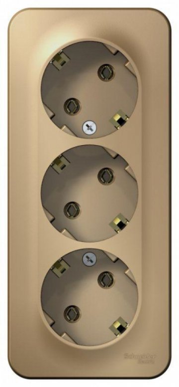 Розетка тройная 2К+3 Schneider Electric Blanca 16A 250V титан BLNRA010314