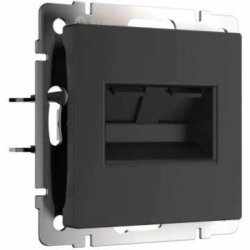 Розетка Werkel двойная Ethernet RJ-45 черный матовый W1182208 4690389157004