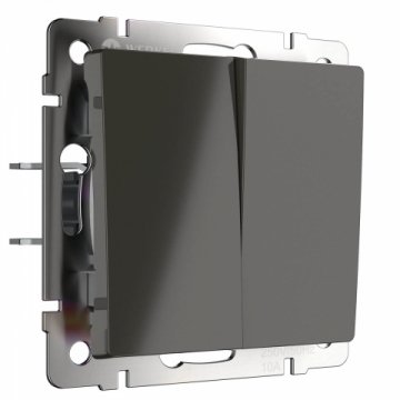 Выключатель двухклавишный проходной Werkel серо-коричневый W1122007 4690389161247