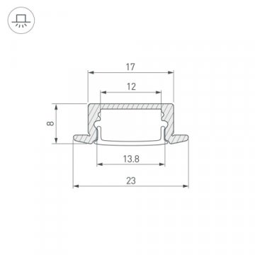 Встраиваемый профиль Arlight Line-2308-F-2000 Anod 040300
