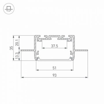 Встраиваемый профиль Arlight SL-Linia55-Fantom-2500 Anod 035650