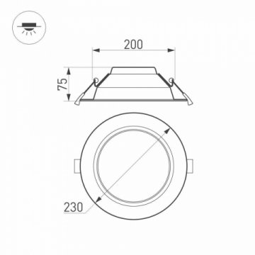 Встраиваемый светодиодный светильник Arlight IM-Cyclone-R230-30W White6000 023218(2)