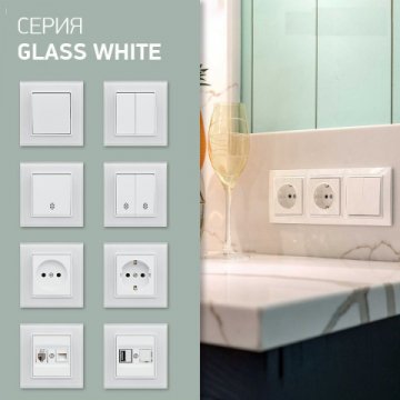 Выключатель двухклавишный Vesta-Electric Exclusive White белый FVK050102BEL