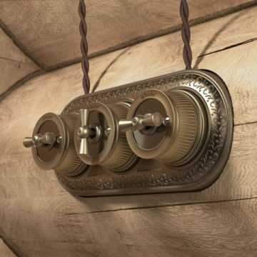 Выключатель Werkel двухклавишный на 4 положения Ретро W5720012 4690389166631