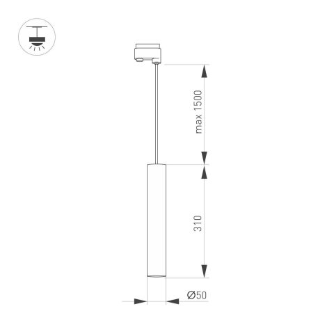 Трековый светодиодный светильник Arlight LGD-Pipe-Track-Hang-4TR-R50-9W Day4000 037409