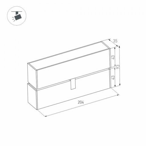 Трековый светодиодный светильник для магнитного шинопровода Arlight Mag-Flat-Fold-45-S205-6W Warm3000 026985