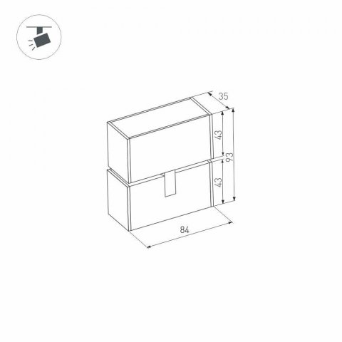 Трековый светодиодный светильник для магнитного шинопровода Arlight Mag-Laser-Fold-45-S84-3W Warm3000 027628