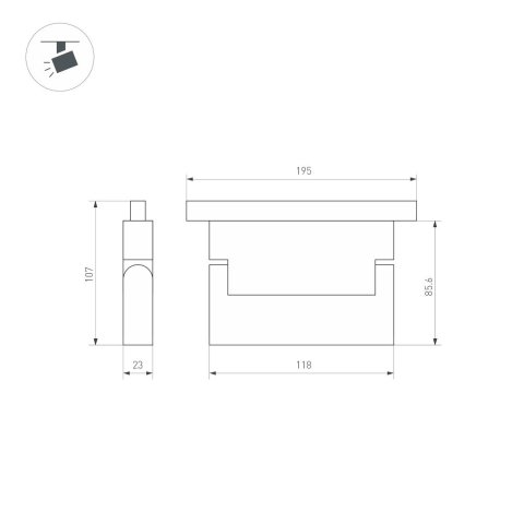 Трековый светодиодный светильник Arlight Mag-Orient-Laser-Fold-S195-6W Warm3000 034629(1)
