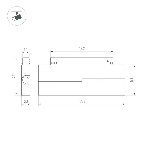 Трековый светодиодный светильник Arlight MAG-ORIENT-LASER-FOLD-S230-12W Day4000 035864(1)
