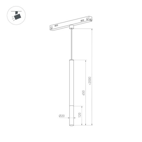 Трековый светодиодный светильник Arlight Mag-Orient-Stick-Hang-5W Warm3000 037038