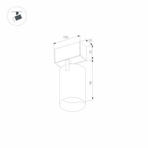 Трековый светодиодный светильник для магнитного шинопровода Arlight Mag-Spot-25-R90-9W Warm3000 033677