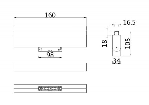 Трековый светодиодный светильник для магнитного шинопровода Maytoni Track lamps TR013-2-10W3K-W