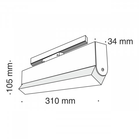 Трековый светодиодный светильник для магнитного шинопровода Maytoni Track lamps TR013-2-20W4K-B