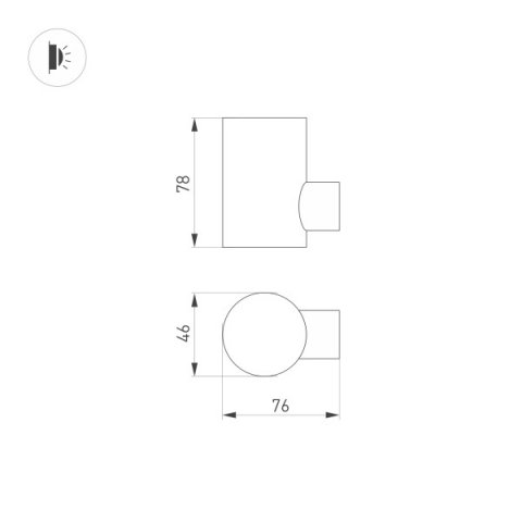 Уличный настенный светодиодный светильник Arlight KT-Ray-Wall-R46-3W Day4000 034101