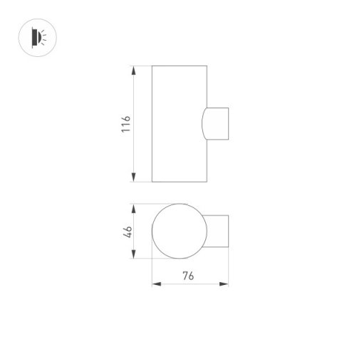 Уличный настенный светодиодный светильник Arlight KT-Ray-Wall-Twin-R46-2X3W Day4000 034136