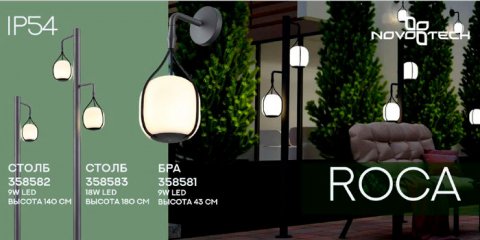 Уличный настенный светодиодный светильник Novotech Street Roca 358581
