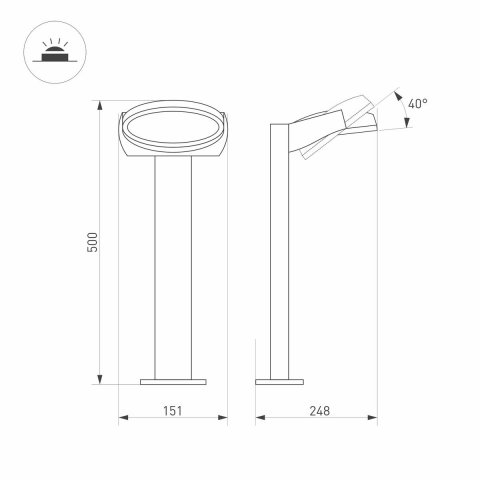Уличный светодиодный светильник Arlight LGD-Eye-Boll-H500-6W Warm3000 029982(2)