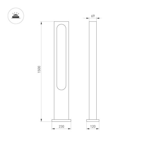 Уличный светодиодный светильник Arlight LGD-Muse-Boll-H1500-18W Warm3000 035395