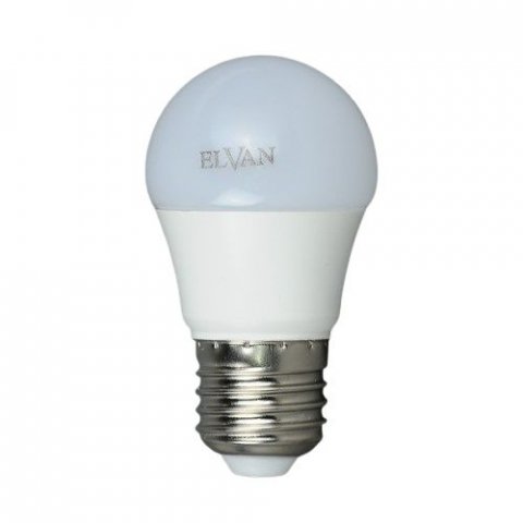 Лампа светодиодная Elvan E27 7W 3000K опал E27-7W-3000K-G45